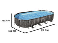 Bestway Power Steel 561ES - 732x366x122 cm - Ovaler Pool