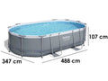 Bestway Power Steel 56448 - 488 x 305 x 107 cm - Ovaler Pool