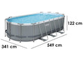 Bestway Power Steel 56710 - 549 x 274 x 122 cm - Ovales Schwimmbecken