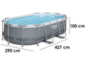 Bestway Power Steel 56620 - 427 x 250 x 100 cm - Ovaler Pool