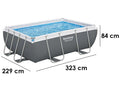 Bestway Power Steel 56629 - 282 x 196 x 84 cm - Aufstellpool + 16 W Filterpumpe