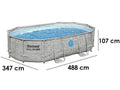 Bestway Steel Pro Max Splashview 56946 – 488x305x107 cm – Ovaler Pool für 7-8 Personen
